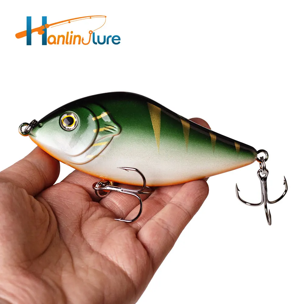 Hanlin بطيئة غرق 10 سنتيمتر 45 جرام طائرة شراعية Jerkbait Wobblers لعبة كبيرة الصيد بايك موسكي الصيد إغراء المغفل الطعم الاصطناعي معالجة