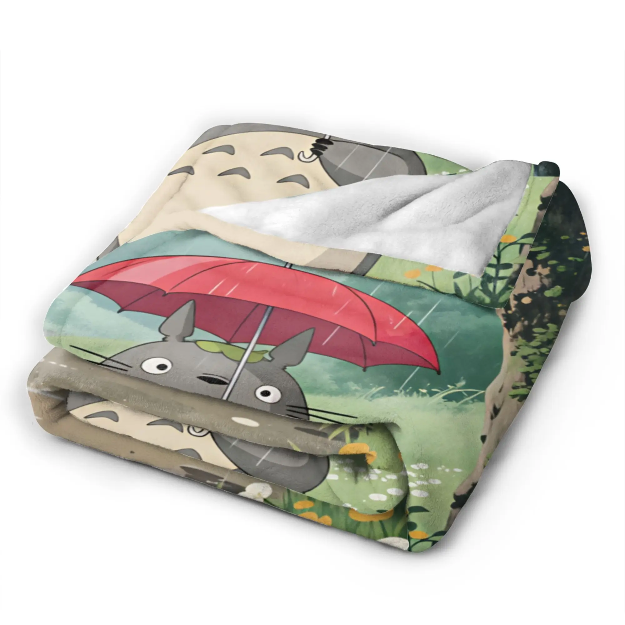 Totoro Super Warm Blanket  Camping Plush Throw Blanket Novelty Outdoor Flannel Bedspread Sofa Bed Cover view 5