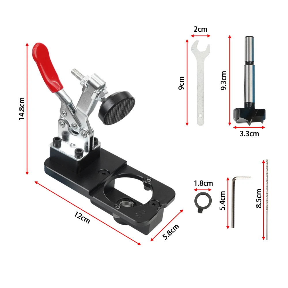 35mm Concealed Hinge Jig For Door Cabinets Accurate Locking Hinge Drilling Jig Hole Guide Hole Puncher Locator Woodworking Tool