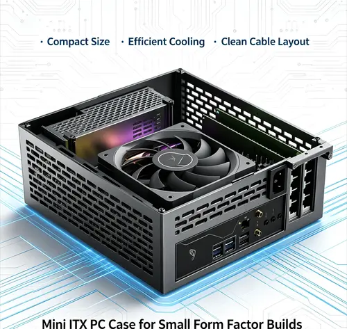 A24-V5 5L Mini ITX PC Chassis Small Form Factor Desktop Case Dual GPU Slot With 1U Single Output Power Supply Dual GPU Slot - Image 5