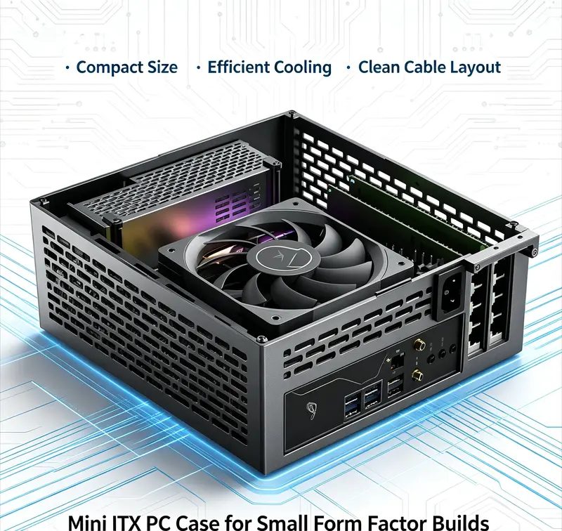 A24-V5 5L Mini ITX PC Chassis Small Form Factor Desktop Case Dual GPU Slot With 1U Single Output Power Supply Dual GPU Slot - Image 5