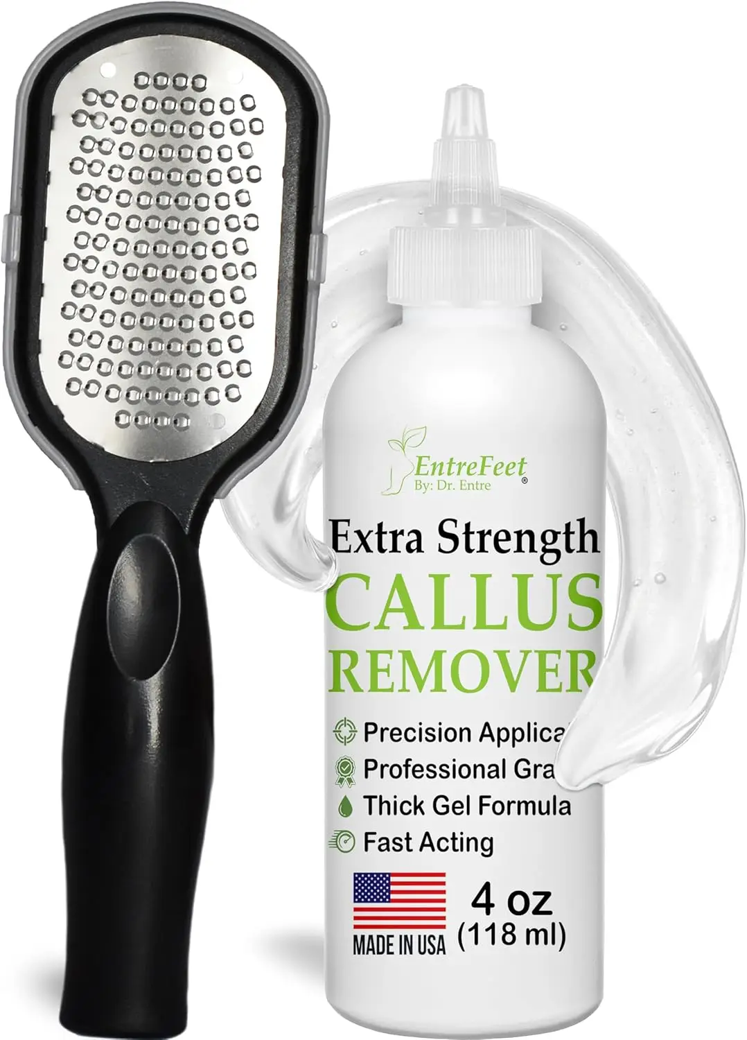 

Гель для удаления мозолей повышенной эффективности и пилка для ног: Набор для педикюра, ухода за ногами, спа-набор, скраб для удаления омертвевшей кожи, 4 унции