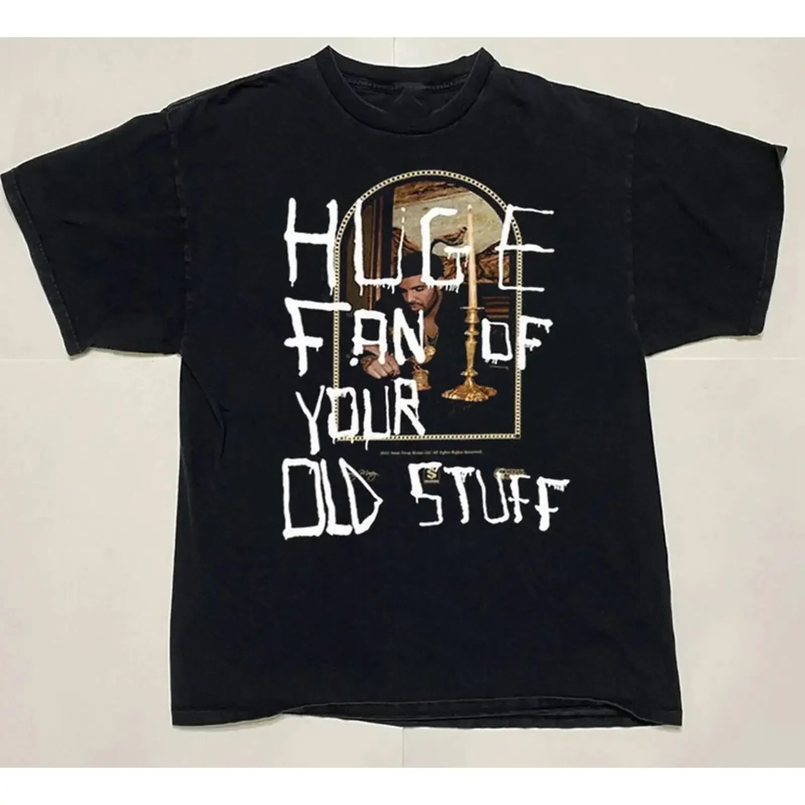 T shirt enorme fan della tua vecchia roba vintage Drake uni vintage Washed homme Comfortable Slightly designer clothes Casual