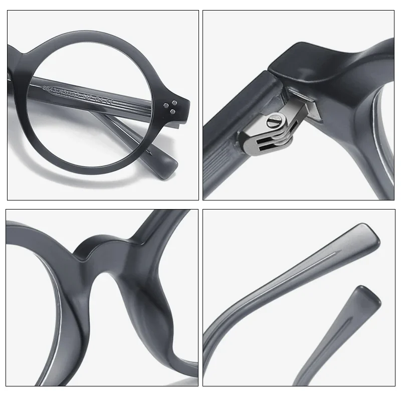 EYORA Round Anti-Reflection Reading Glasses Anti Blue Light Myopia Eyewear Photochromic Progressive Eyewear Prescription Lens