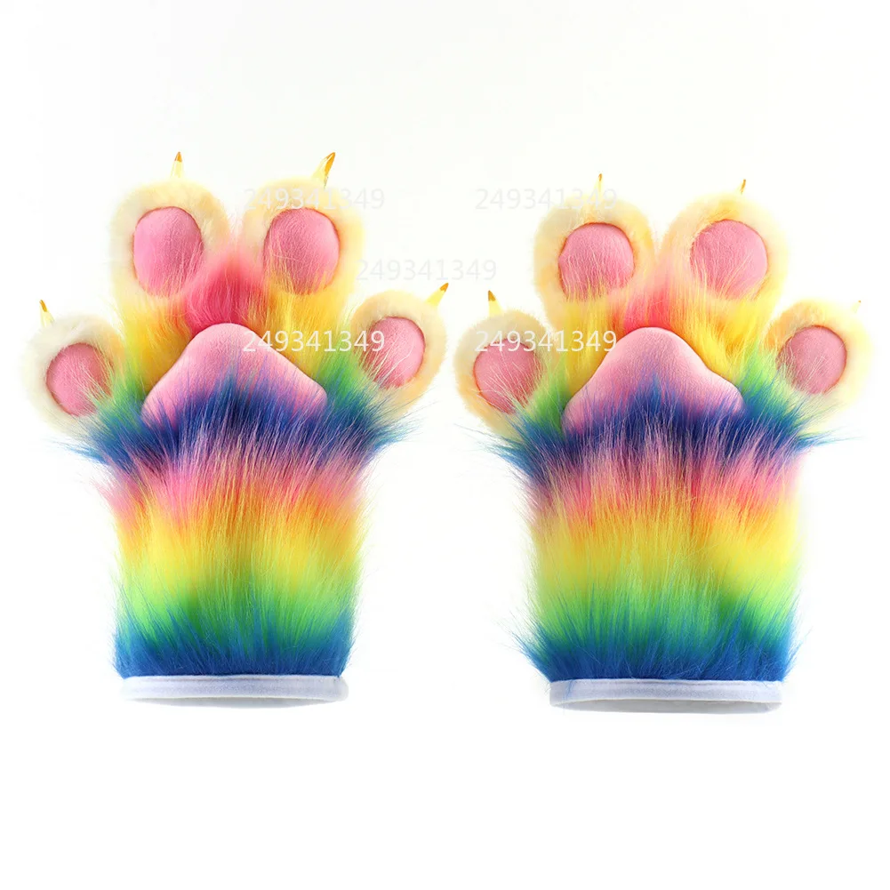 Animal Plush Claws Nails Gloves Cosplay Props Anime Con Stage Costumes Accessories For Woman Party Performance Dress Up Gloves