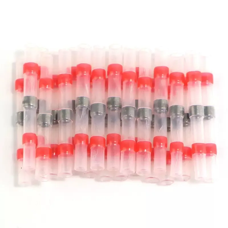 1000PCS Waterproof Solder Seal Sleeve Splice Terminals Copper Heat Shrink Electrical Wire Butt Connectors AWG22-18 Red