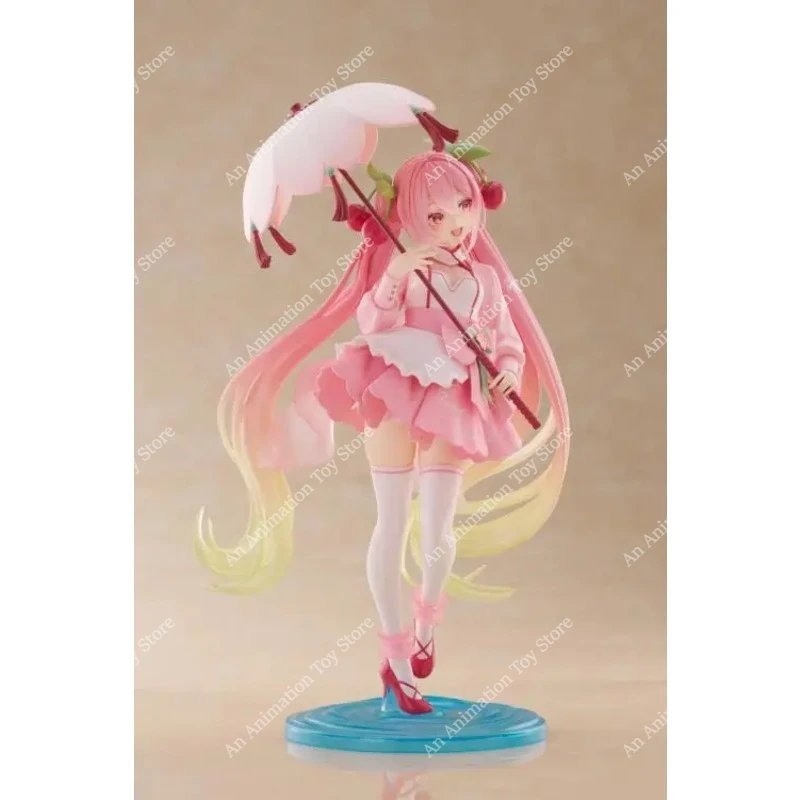 Auf Lager 100% Original TAITO AMP+ Hatsune Miku Sakura Miku Sakura Kleid Version 21cm Anime-Figur Sammlerstück Desktop-Dekoration Geschenk – Detail 3