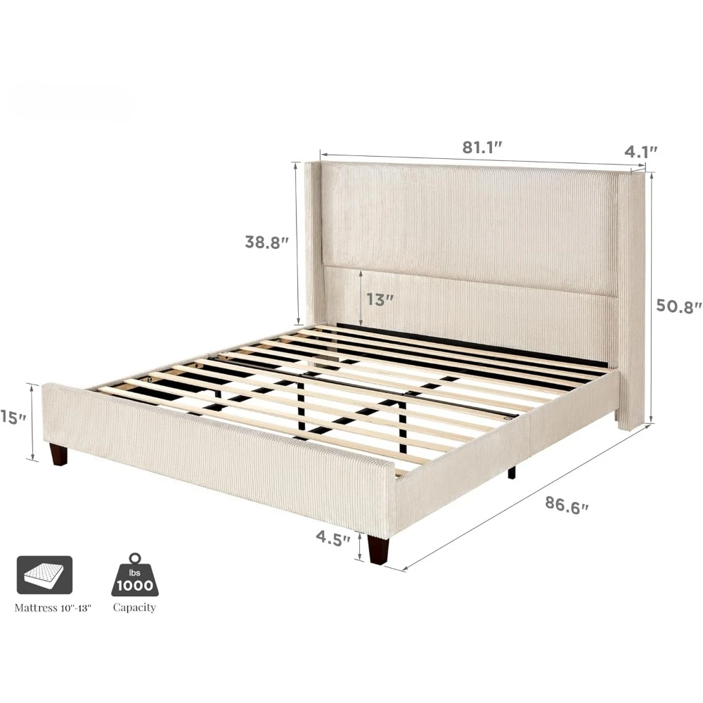 King Size Platform Bed Frame, 50.8