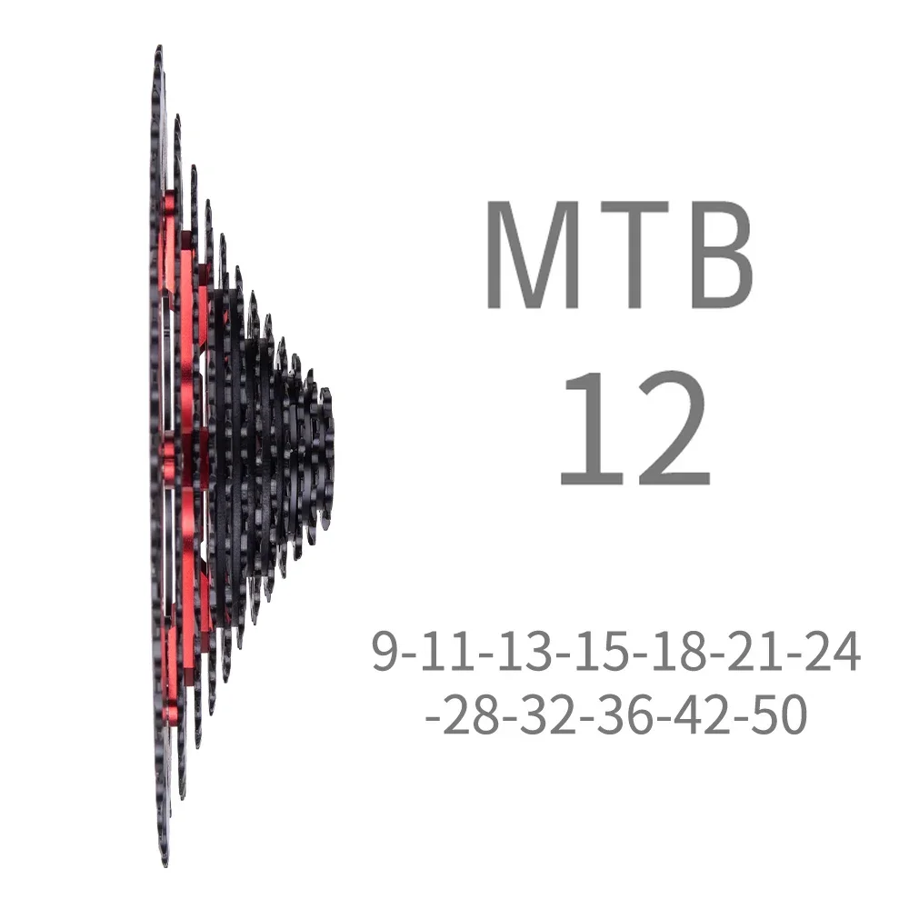 ZTTO MTB 12S 9-50T XD Cassette 9T XD Cassette Black 532g 556% RANGE 12S 9-50T L Cassette Steel 12 Speed Freewheel Sprocket XD K7