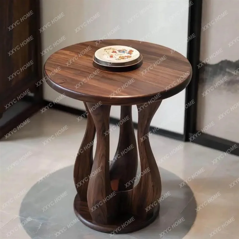 

Q Living room home new Chinese solid wood corner few light luxury modern
