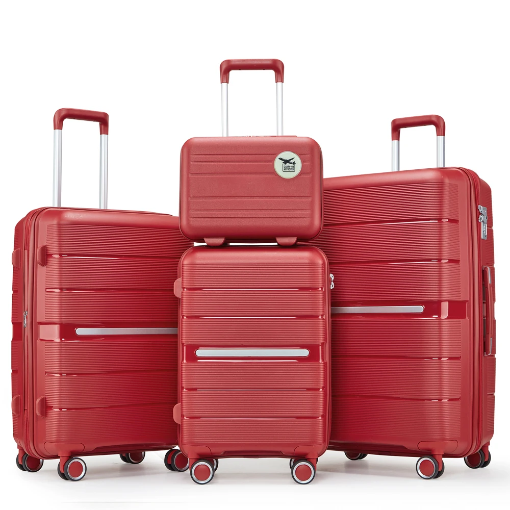 

14/20/24/28 Inch 4PCS PP Luggage Sets Expandable Lightweight Durable Suitcase with Spinner Wheels Travel Luggage