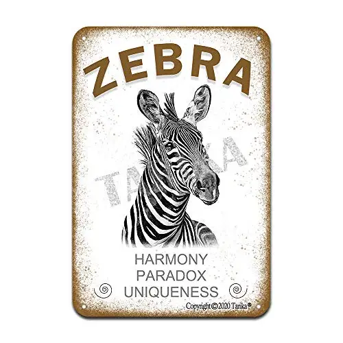 Zebra Harmony Paradox Uniqueness Iron Poster Painting Tin Sign Vintage Wall Decor for Cafe Bar Pub Home Beer Decoration Crafts