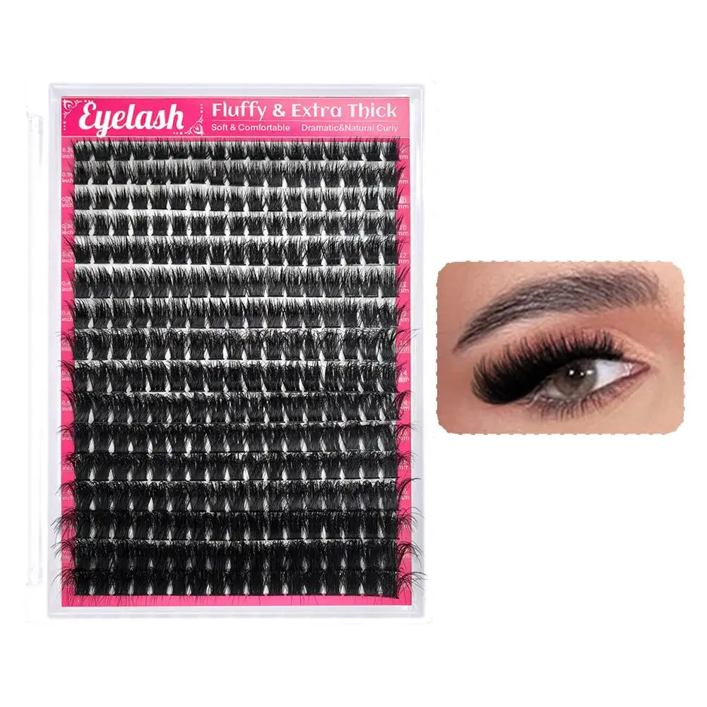 جديد 100D رقيق الفردية جلدة مجموعات ملحقات كاذبة رمش DIY في المنزل العنقودية ماكياج رمش أدوات #6