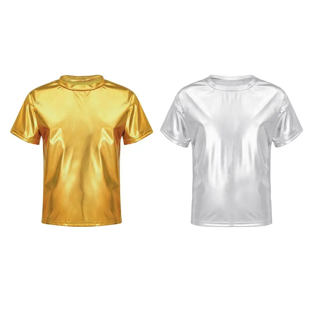 Modische Hip-Hop Kinder Pailletten-Bluse Jazz Party Tanz-Top Bühnenkostüme Locker Sitzende Bluse für Jungen und Mädchen – Detail 4