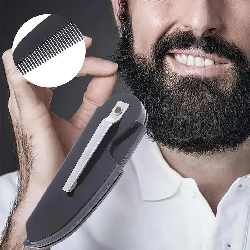 Portable Folding Beard Comb Mustache Comb Small Pocket Men Moustache Combs Grooming Hair Detangling Beard Styling Accessories