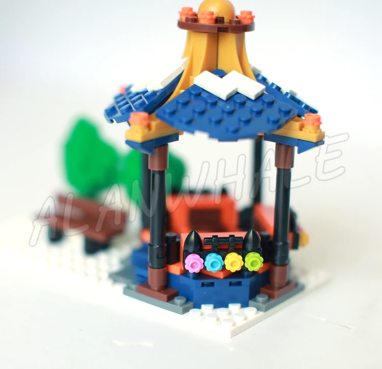 860 個クリスマス冬村郵便局車パビリオンメール雪そり 25607 ビルディングブロックおもちゃモデルと互換性あり