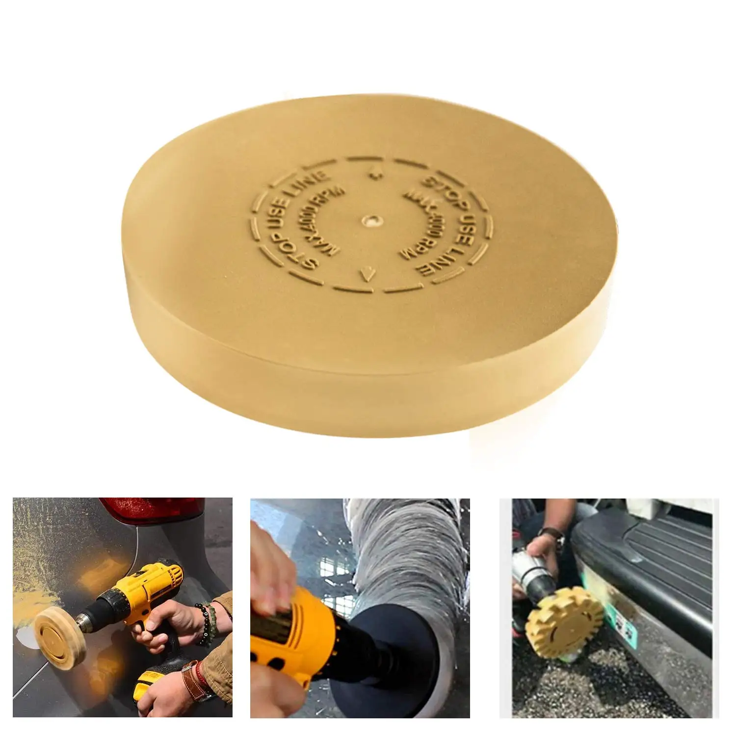 Car Decal Eraser Wheel Pin Stripe Removal Tool  Rubber Wheel with Adapter  Removes Vinyl Decals Graphics & Double Faced Tape image 3