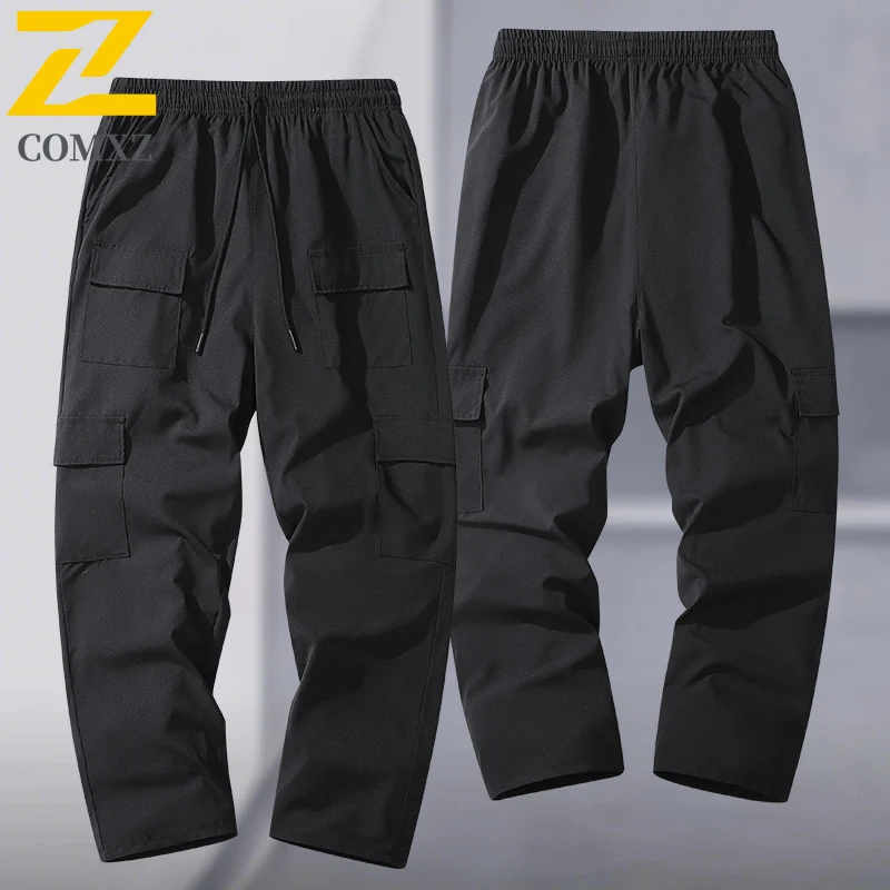 

Summer Casual Cargo Pants Men Multi Pocket Jogger Long Trousers Male Loose Quick Dry Running Breathable Wide Leg Pants Overalls