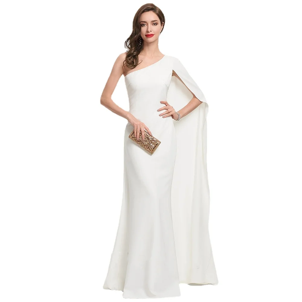 Simple Sheath Wedding Dress 2024 Square Collar New One Shoulder Floor-Length Sleeveless vestido de noiva robe de mariée