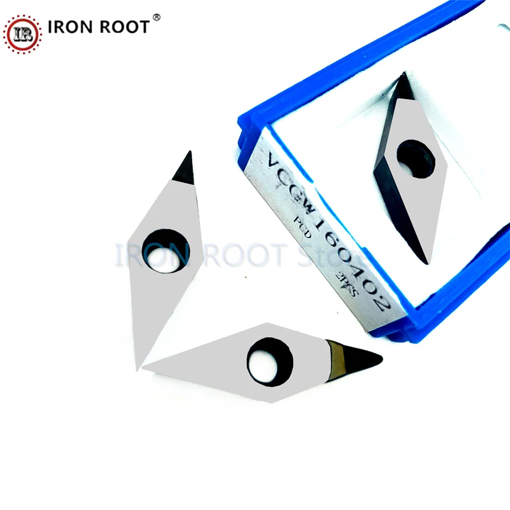High-precision 2pcs VCGW 160402 PCD Diamond  insert CNC Turning Tool For SVVCN Tool Holder