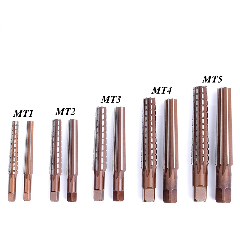 Drillforce Hand Reamers MT1/MT2/MT3/MT4/MT5 HSS Steel Fine/Rough-Edge Morse Taper Reamer For Milling Finishing Cutter Tool