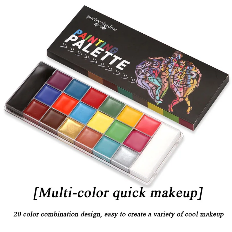 20 Colors Body Paint Safe And Non-toxic Multicolor Face Body Painting Kit Long-lasting Face Color Tattoo Art Palette