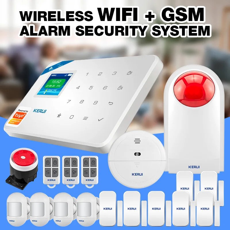

KERUI W181 WIFI Intelligent Alarm Tuya Smart Home Alarm Security Protection GSM Burglar Alarm for House Motion Sensor Detecor