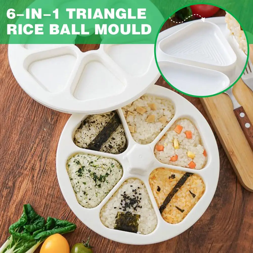 Triangular Rice Ball Bento Box Japanese Sushi Grinder Six Lunch To Nori Rice Mold Make Box In Tools Accessories One Making Z9G4