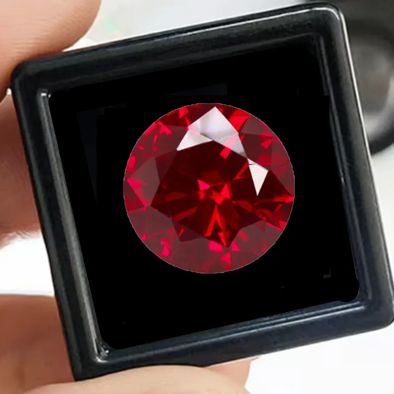 

Box Pack Pretty Red Ruby Gem Large Round Cut Pass UV Test Mohs Hardness Gem for Jewelry Making/Collection/Gift Stone