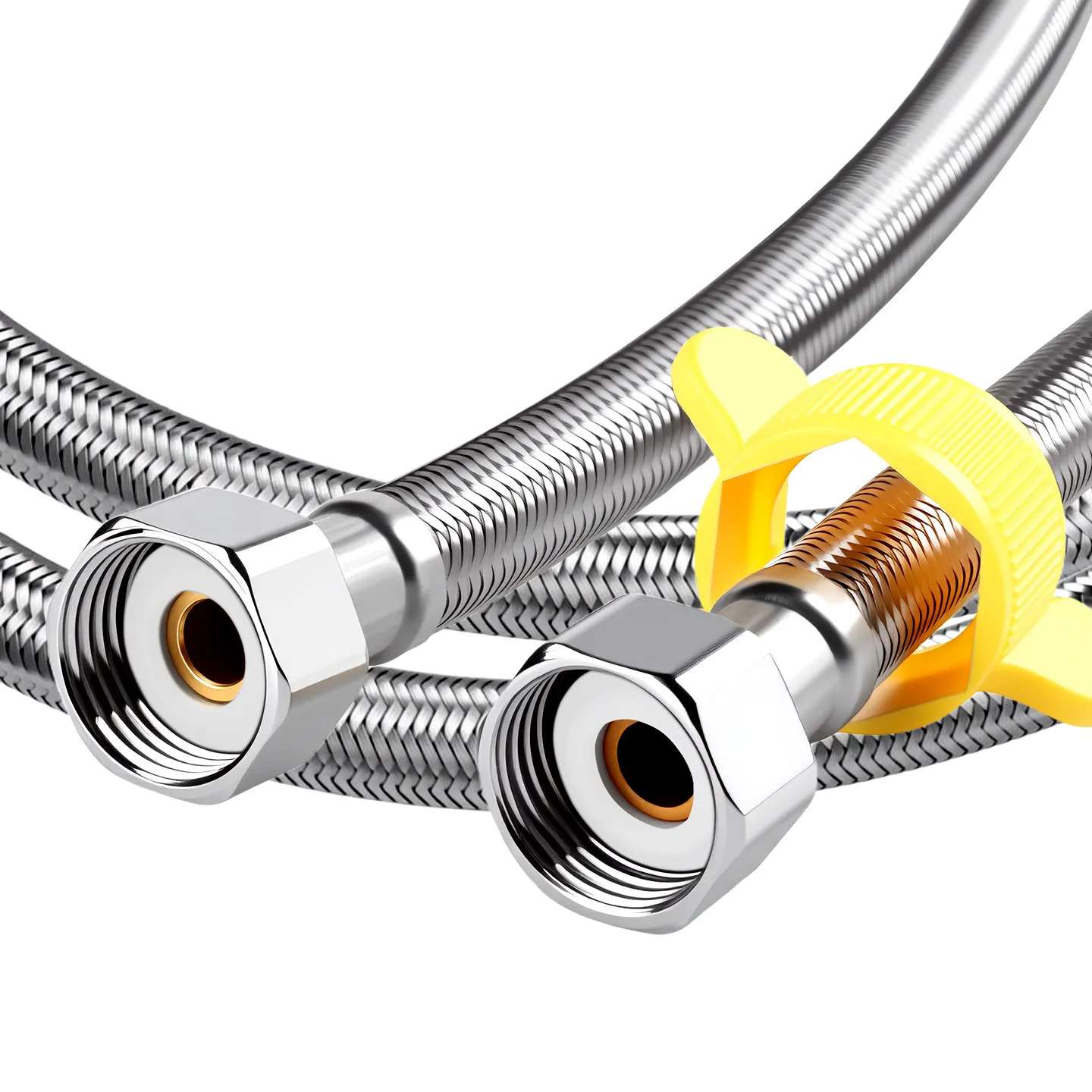 304 Stainless Steel Faucet Braided Water Pipe Metal Water Heater Toilet Water Inlet Pipe Hot And Cold High Pressure Can Be Bent