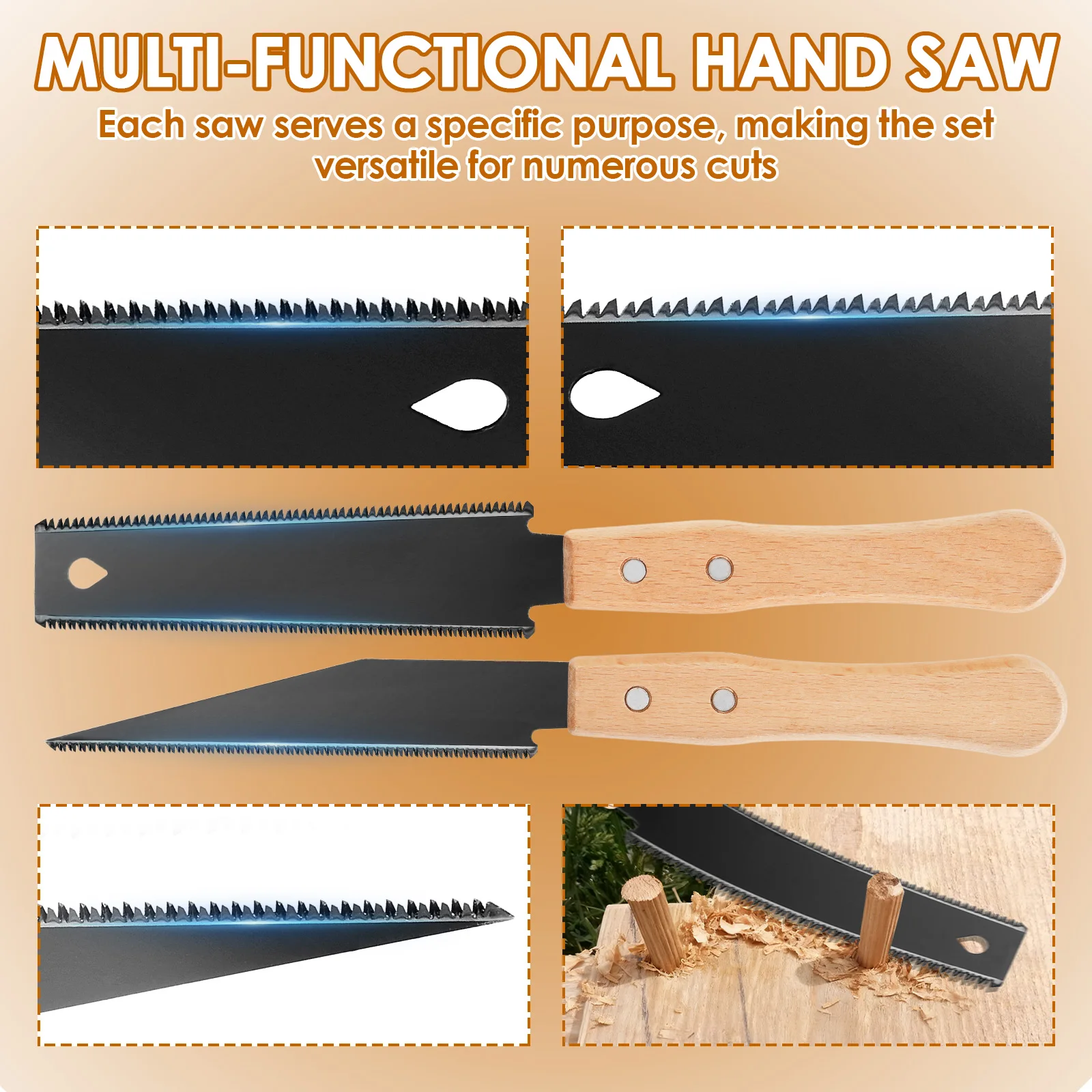 1/2 قطعة منشار قطع الخشب اليد SK5 الصلب النجارة مناشير يدوية واحدة/مزدوجة الوجهين غرامة الأسنان منشار الخشب لأدوات النجارة اليدوية