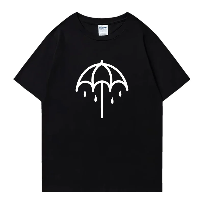 

An interesting umbrella, street fashion printed T-shirt for men, 100% pure cotton casual loose and breathable top for summer