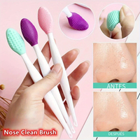Double-Sided Nose Brush Face Brush Lip Face Cleaning Stick Soft Makeup Brush To Remove Blackhead Grease Reusable