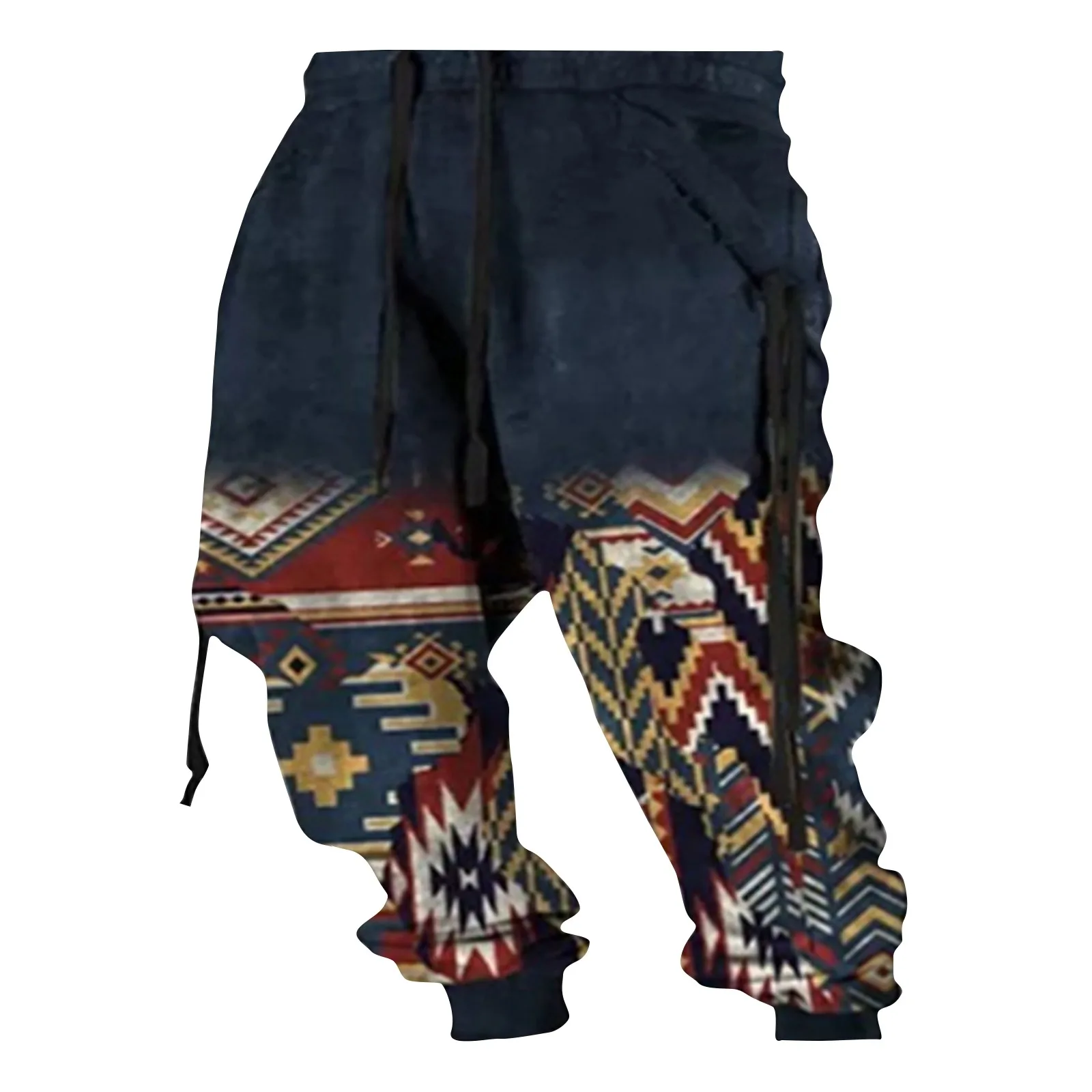 

Mens Printed Loose Casual Solid Color Linen Pants Cotton Linen Casual Trousers Wide Leg Sports Pants Soft Pocket Trousers 2024