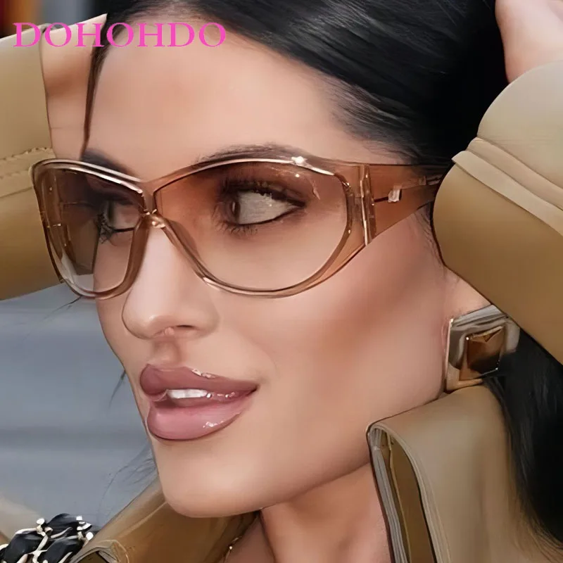 

Fashion Large Frame Sunglasses Man Woman One-piece Pilot Personality Hip Hop Celebrity Style Sun Glasses Travel Cycling Glasses