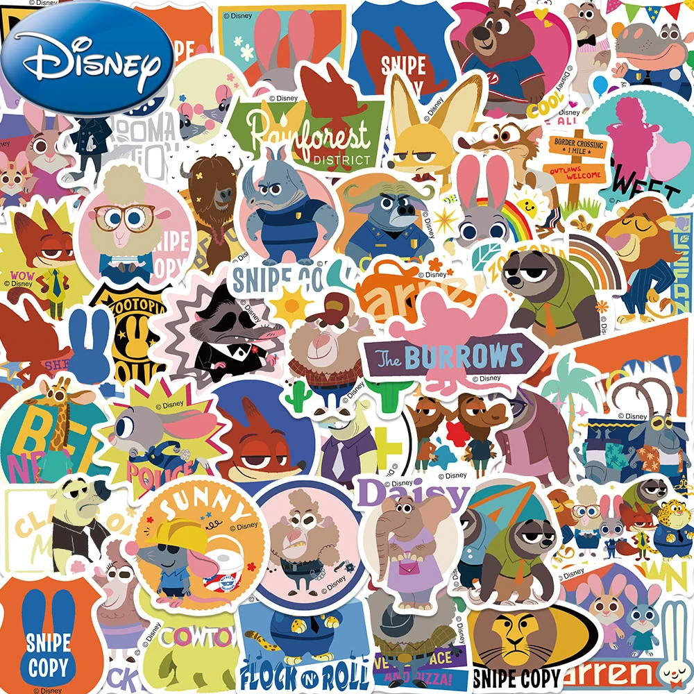 

10/30/50pcs Disney Clasic Movie Zootopia Stickers Anime Cartoon Judy Nick Decal Toy DIY Suitcase Laptop Cute PVC Sticker for Kid