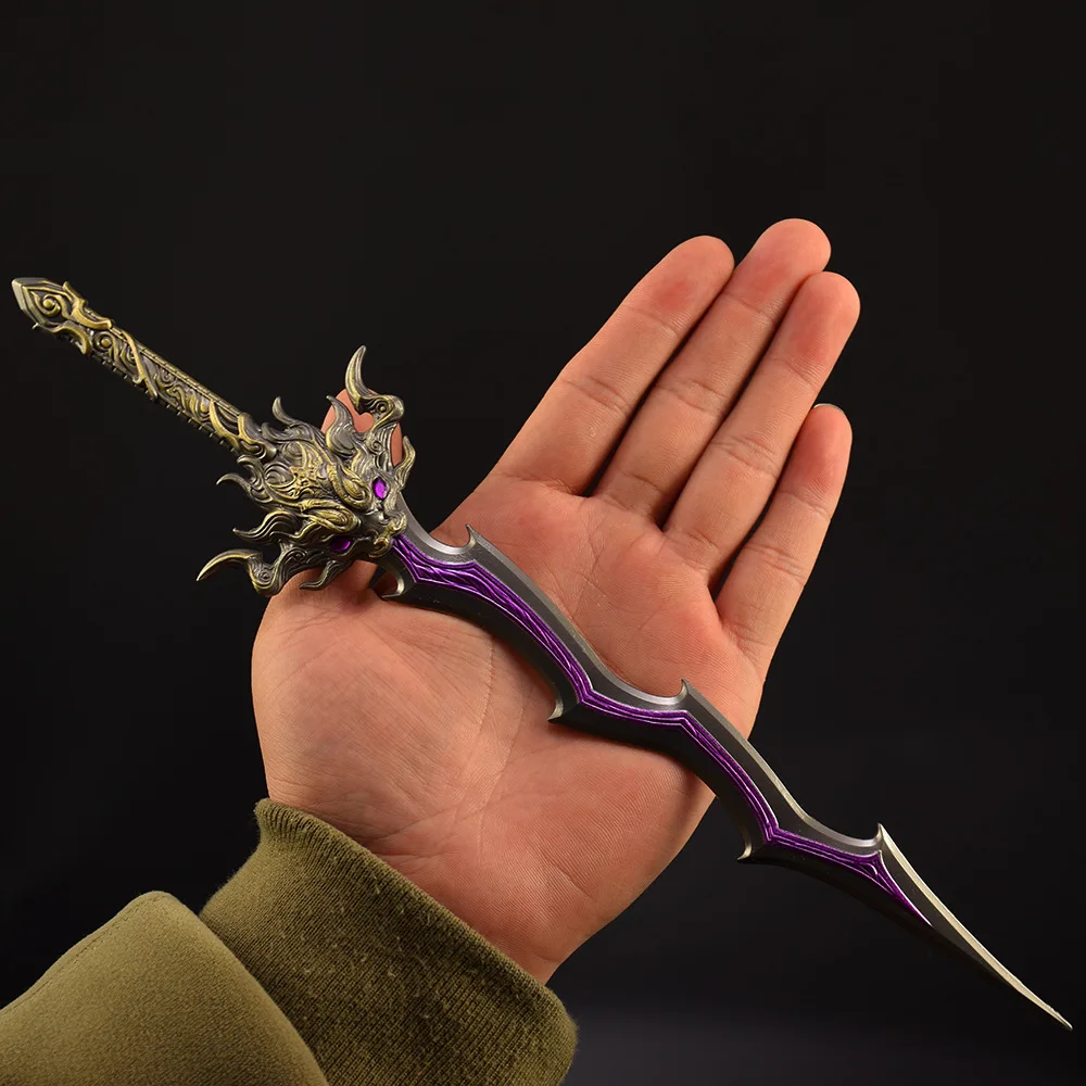 29cm Naraka: Bladepoint Weapon Candle Divine Decree Sword Game Peripheral Metal Samurai Sword Weapon Model Keychain Gifts Toys