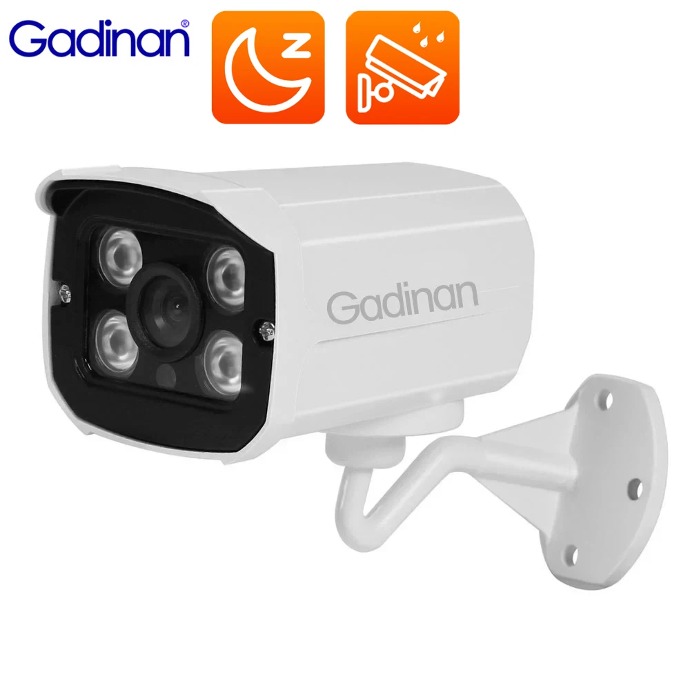 gadinan camera de vigilancia a prova dagua 1080p ahd exterior interior protecao de seguranca matriz leds ir visao noturna metal pcs 01