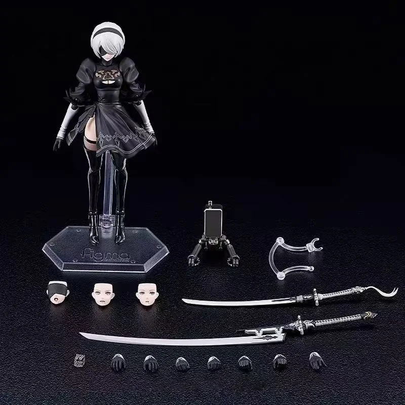 16CM Anime Style White Hair Maid Figure PVC Black Dress Beauty Statue with Accessories Collectible view 6