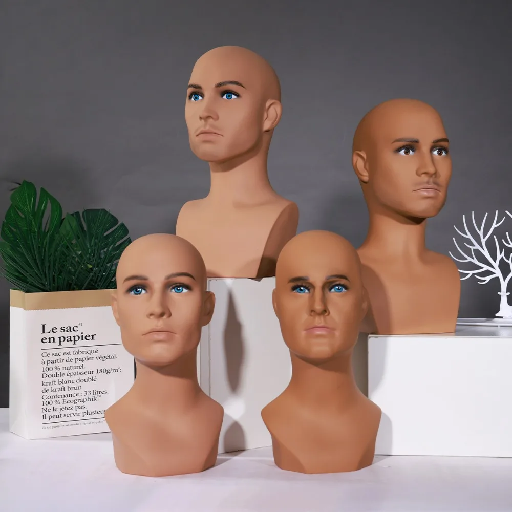 

Реалистичная мужская голова манекена для парика и шляпы, модель манекена из ПВХ