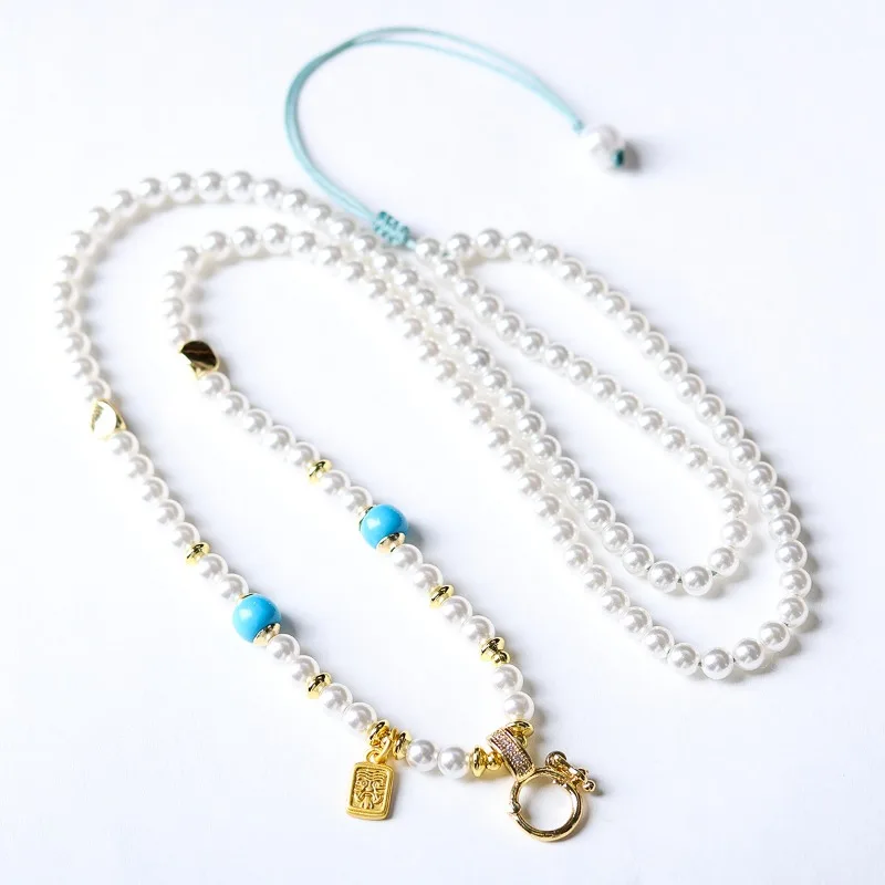 

Handwoven New Chinese Style Pearl Shell Necklace Cord Vintage Court Style Premium Versatile Pendant Holder Gifts