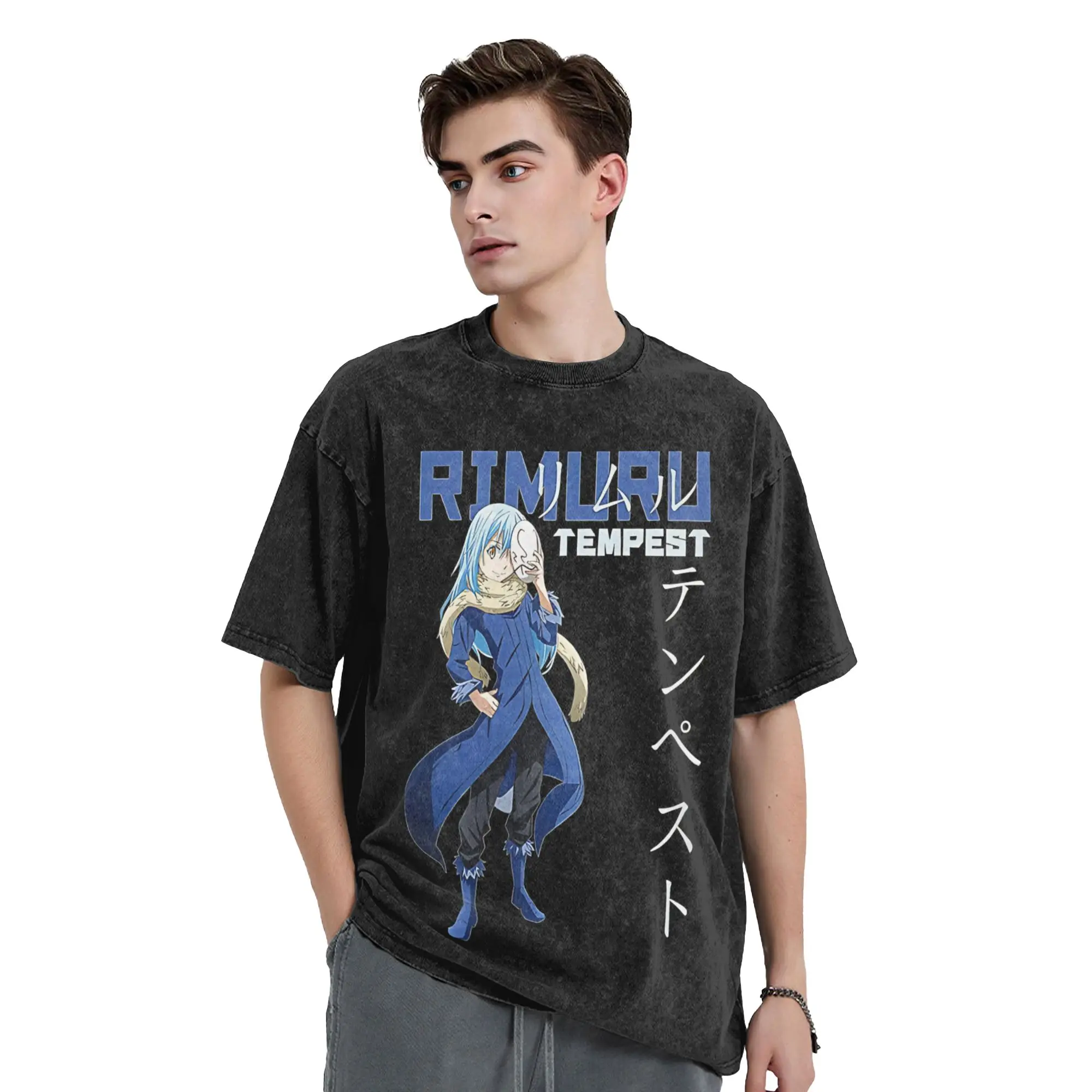 That Time I Got Reincarnated as a Slime Lord of Tempest Washed T Shirts Harajuku Summer Tee Shirt Streetwear Printed Cotton Tops