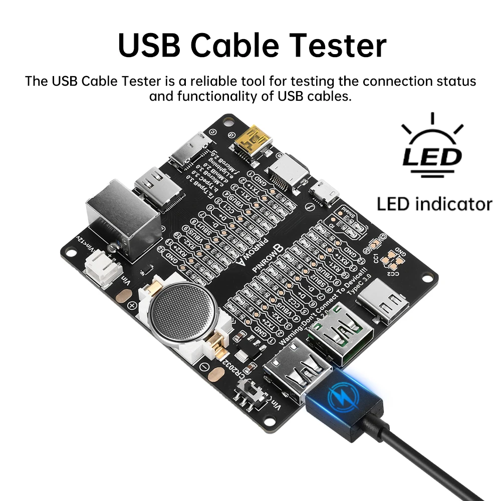 USB Cable Data Line Test Board Cable Checker USB Cable Tester Short Circuit On-Off Switching For Type-C Micro-B Test Board Tool