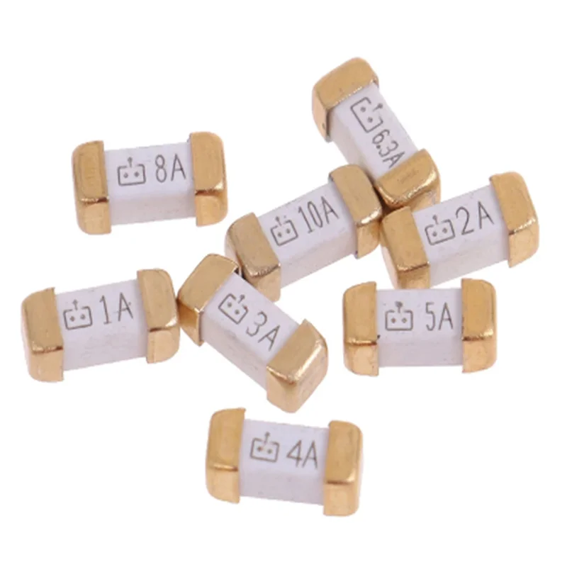 10 قطعة/الوحدة الذهب القدم 1808 125V SMD ضربة سريعة فيوز 0.5A 0.75A 1A 2A 3A 4A 5A 6.3A 8A 10A 0451 الصمامات فائقة السرعة