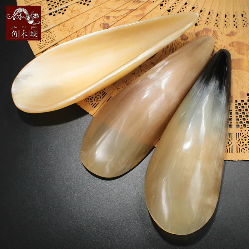 

Horned Yak Horn Scraping Board, Shell-Shaped Massage Beauty Scraping Tool Handmade