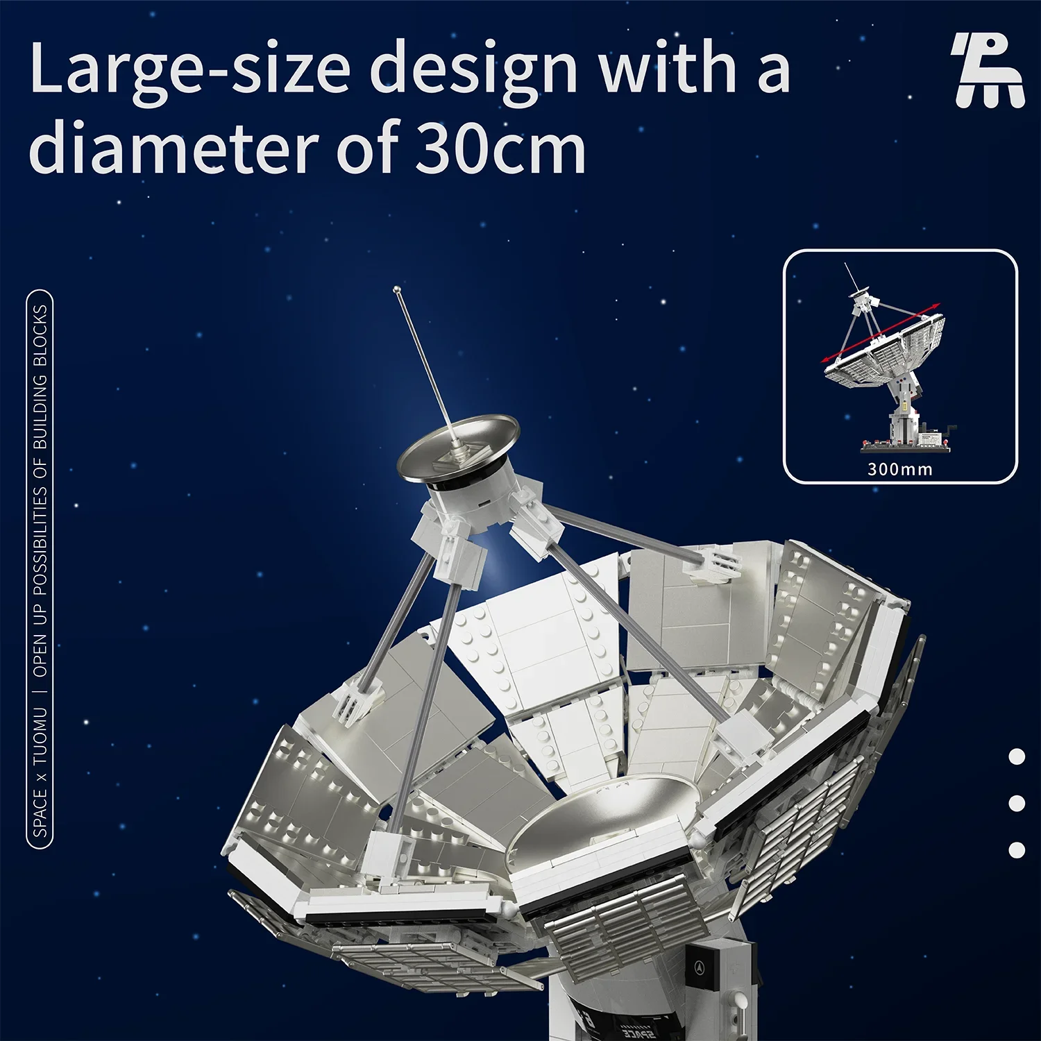 Segnale spaziale ricevente base building block assemblaggio antenna satellitare modello building block kit per bambini giocattoli