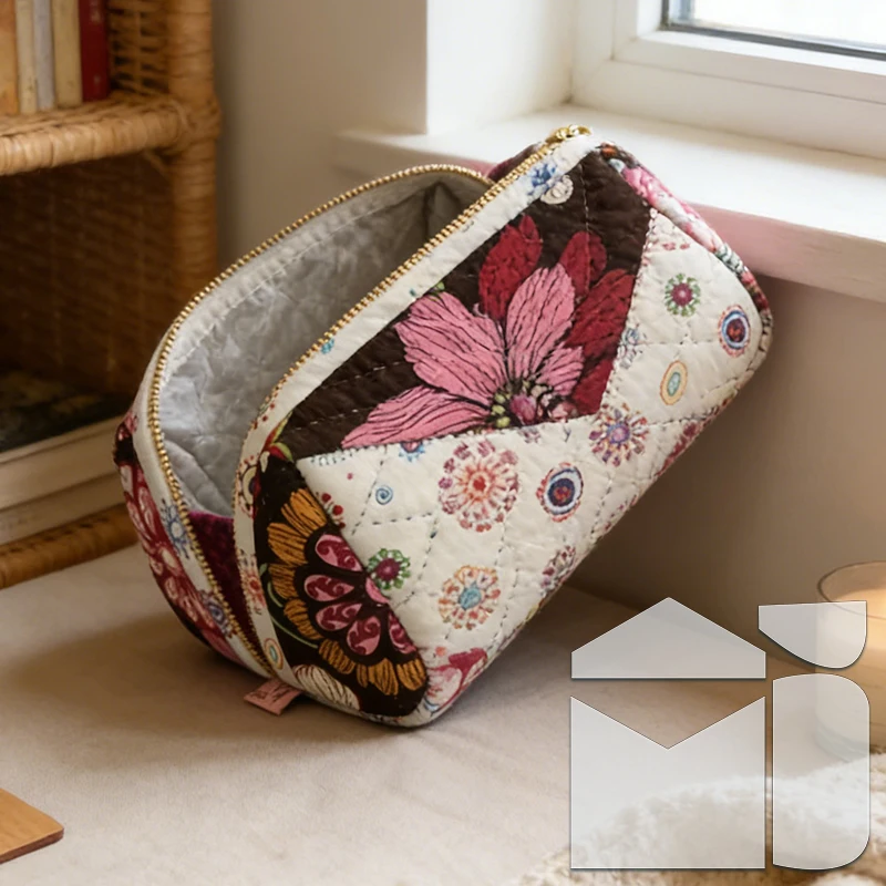 YOMDID 4-teilige Schablonen für die Herstellung von Make-up-Taschen, Kosmetiktaschen, Clutches und Geldbörsen, handgefertigtes Nähwerkzeug