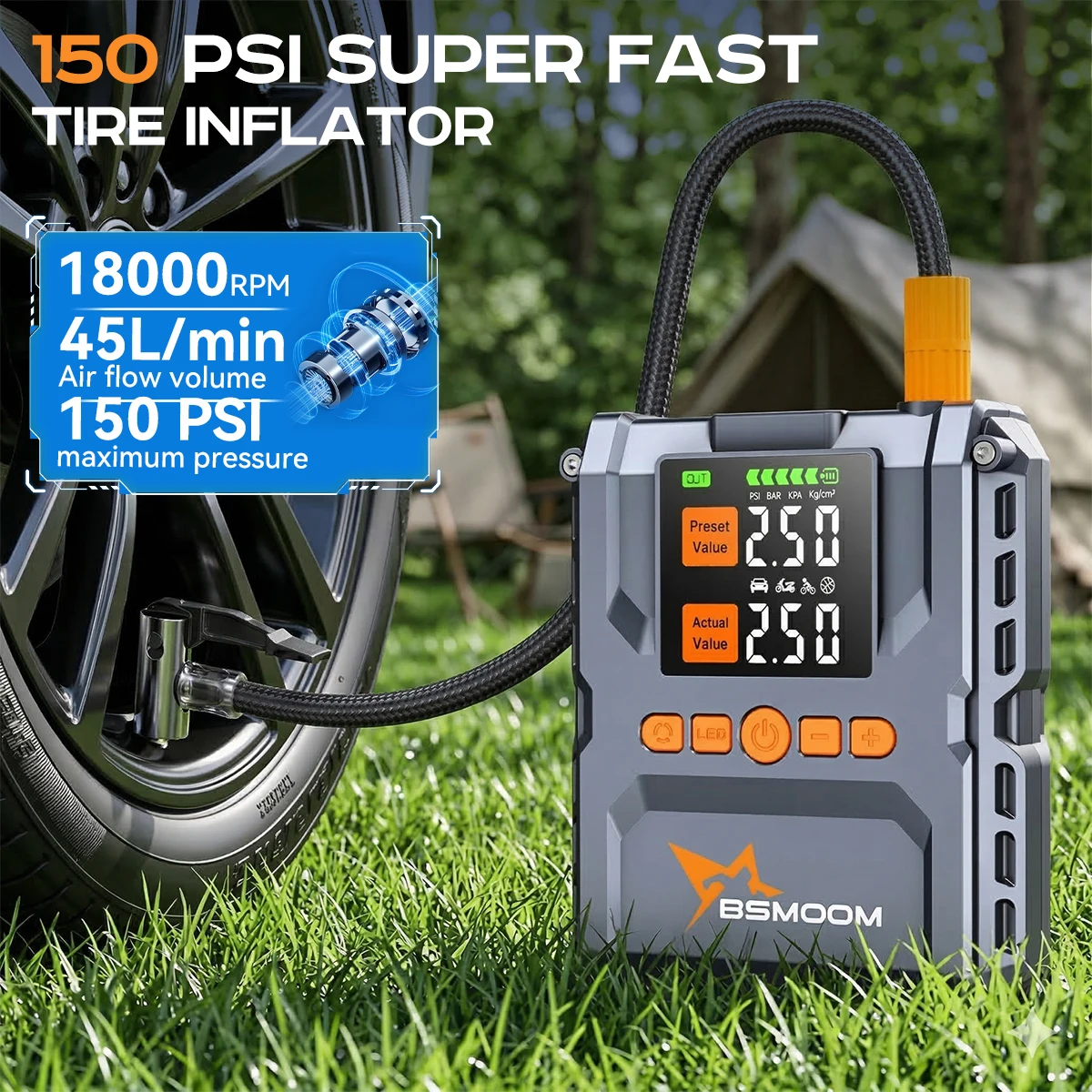 26800 mAh/21800 mAh Auto Starthilfe Power Bank Luft Kompressor Notfall Batterie Booster Start Gerät Ladegerät Diesel Benzin – Detail 2