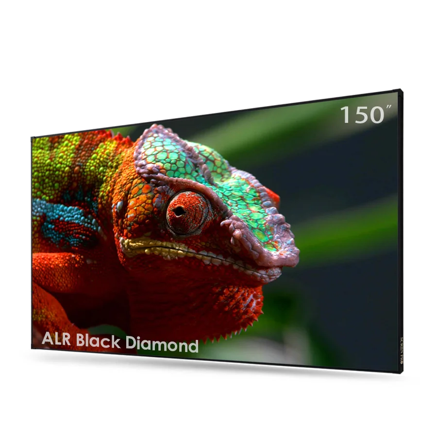 

150 inch Black Diamond Long Throw Ambient Light Rejecting ALR projection screen with ultra thin frame for home theater