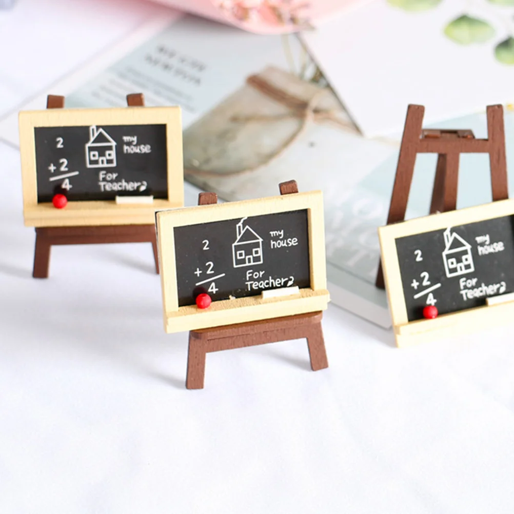 5 Pcs Mini Easel Model Micro DIY Landscaping Accessory Blackboard Ornament Miniature Toy Wooden